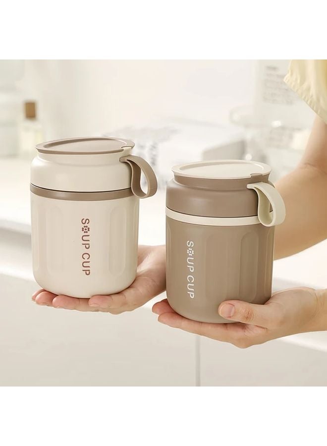 Pink Stainless Steel Insulated Food Jar Leak Proof Easy Clean Travel Office Soup Cup - Image 1